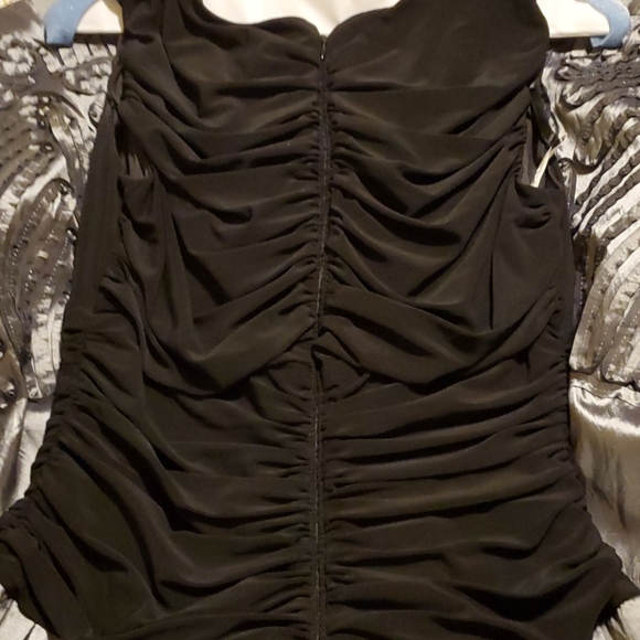 🛍S.L.Fashions black & pewter crinkled party dress - Picture 5 of 5